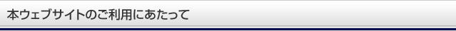 本ウェブサイトのご利用にあたって